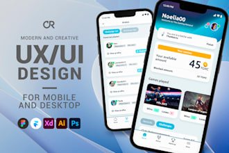 create UX UI for your apps and web design in figma xd framer