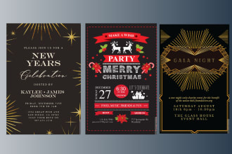 design a christmas card, greeting card or invitation card