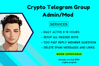 be your telegram group admin or moderator in your any crypto project