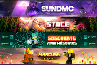 design minecraft banner for youtube channel