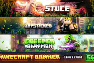 design minecraft banner for youtube channel