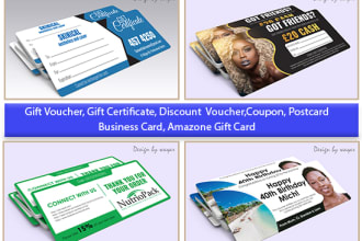 design gift certificate, gift card, ticket, coupon, gift voucher and giveaway