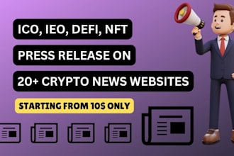 publish crypto press release or guest post on 20 crypto news websites