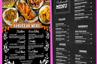 design professional food flyer, food menu, and brouchers in your demanding time