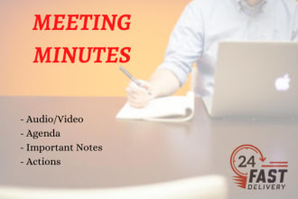 write meeting minutes from audio or video for you