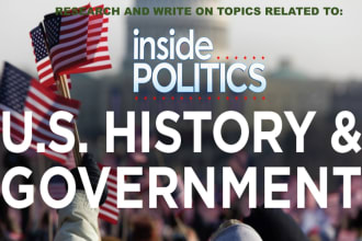 write on american history and government related topics