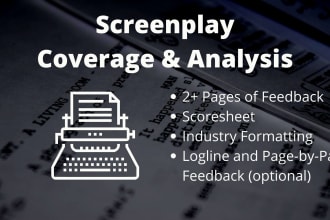 provide professional screenplay coverage for your script