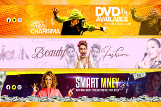 design facebook banner, twitter header, youtube channel art