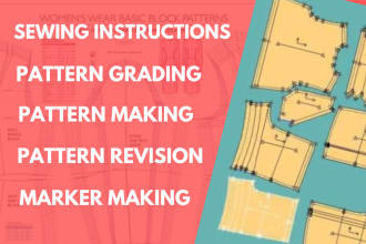 garment manufacturer, sewing pattern maker, pattern grader, sewing instruction