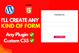 fix or create any kind of contact form wordpress, HTML, CSS