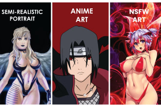 draw nsfw, sfw anime cartoon characters and fan art