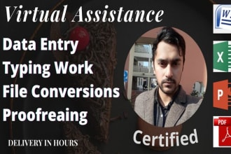 do data entry, typing work, pdf to word or excel
