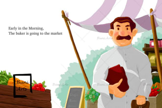 create colorful children book illustrations and cover