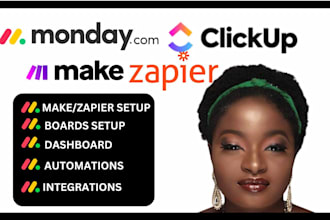 setup your  monday com monday crm monday clickup make com automation made com