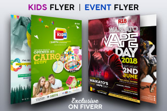 design event, school, kids, business flyer