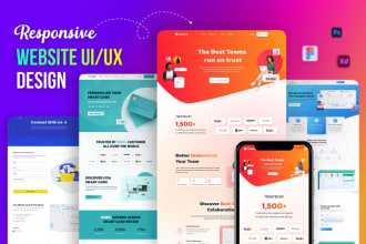 design responsive  website ui template in adobe xd
