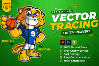 do vector tracing, edit, redraw your logo, convert image to vector
