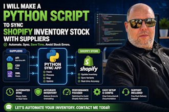 make a python script to sync shopify inventory stock with suppliers