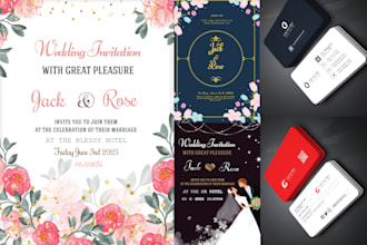 create business, event, wedding invitations card