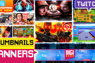 create premium quality banners for youtube and twitch etc