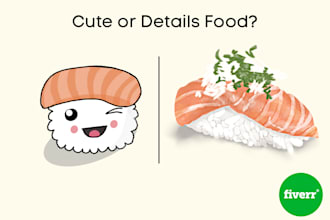 create detail or cute food illustration for your product