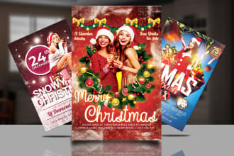 design christmas new year cards party event flyer poster