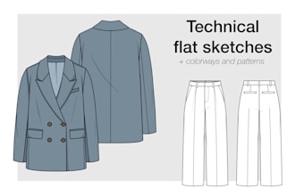 create a flat fashion sketch for your ideas