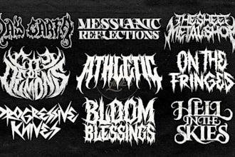 create grindcore black trash death metal band logo design