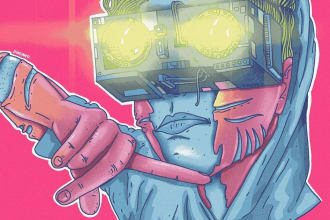 create detailed cyberpunk art for covers, books and posters