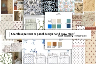 design seamless textile hand drawn motif with patterns