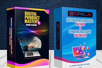 design digital product 3d box mockup and software box mockup