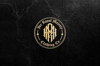 design hand drawn initial monogram logo for clothing brand