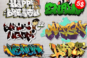create original hand drawn graffiti design for your brand