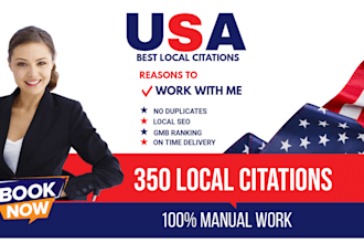 skyrocket your google rankings with 350 USA local citations