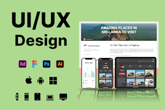 design creative and unique mobile, tablet, web, watch UX UI
