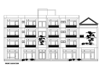 architectural floor plan, elevation,section