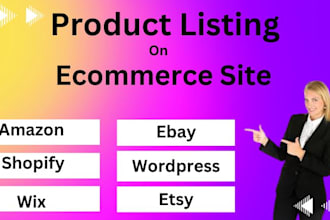 do shopify, ebay, etsy, amazon, wordpress SEO product listing with description