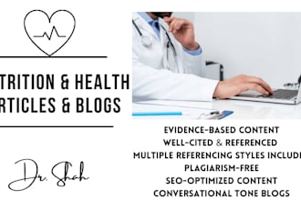 write nutrition and health article and blog