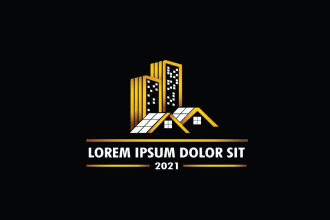 design luxury real estate, property and construction logo