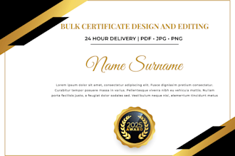 design and edit bulk certificates in 24 hours