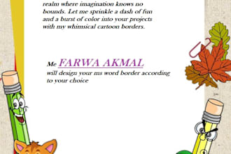 design cartoon border page on ms word