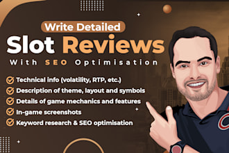 write detailed slot reviews with SEO optimisation