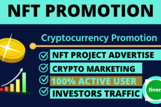advertise crypto, nft token promotion, opensea and nft project marketing