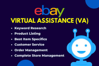 do ebay SEO product listing and manage as VA