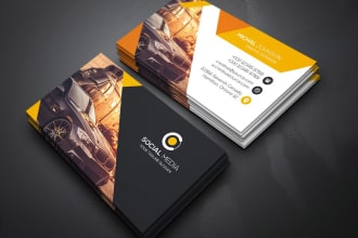 create unique auto repair, modern business card design