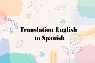 help you to do translations from english to spanish