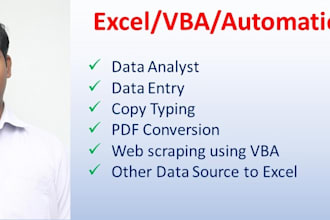 do fastest data entry, copy paste, excel entry, vba expert