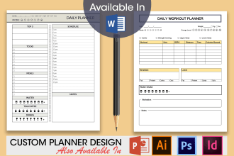 design printable planner or digital planner, journal design