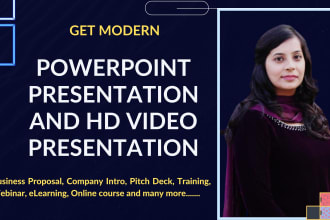 provide powerpoint presentation or hd video ppt for training, webinar, elearning