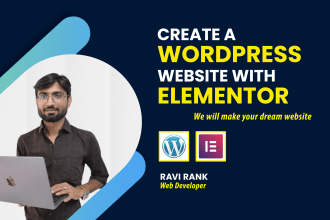 create wordpress website with elementor pro, elementor developer